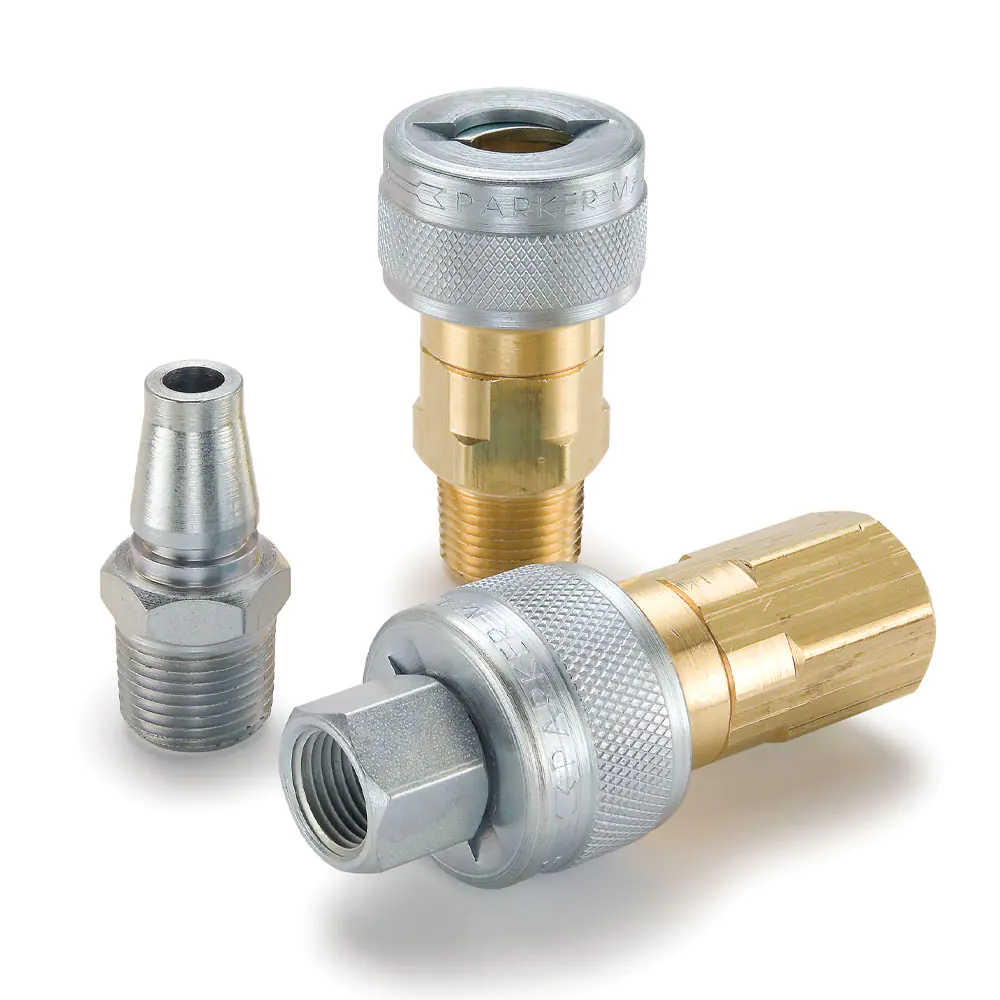 Parker用于空氣工具和呼吸空氣的快換接頭（氣動），與Schrader進行互換 - TL 系列快換陰接頭 - 扭鎖形式